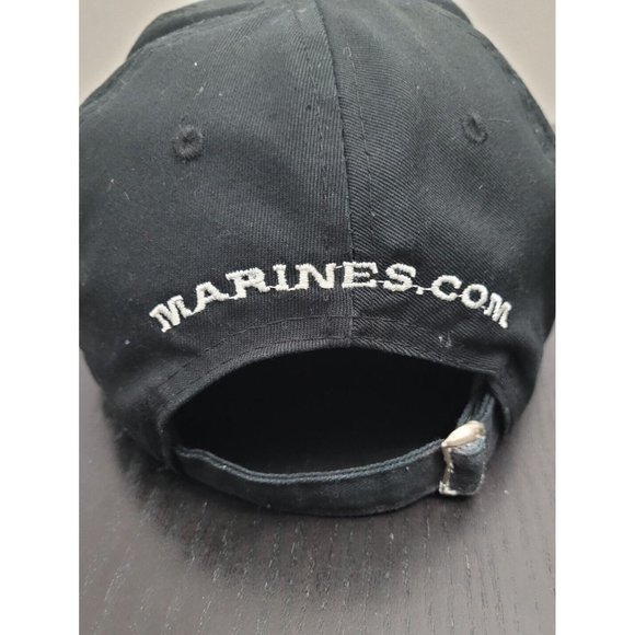 US Marines Corp Globe Eagle Anchor Logo Black Baseball Cap Earned Never Given - Picture 3 of 5